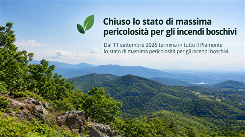 Chiuso la stato di massima pericolosità per gli incendi boschivi.